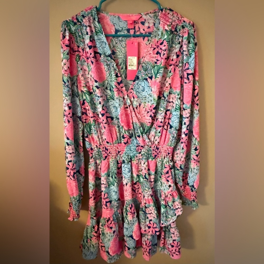 Lilly Pulitzer cristiana oyster bay navy always be blooming size 12 nwt - Picture 4 of 6